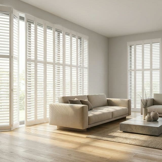Elegant living room with shutters
